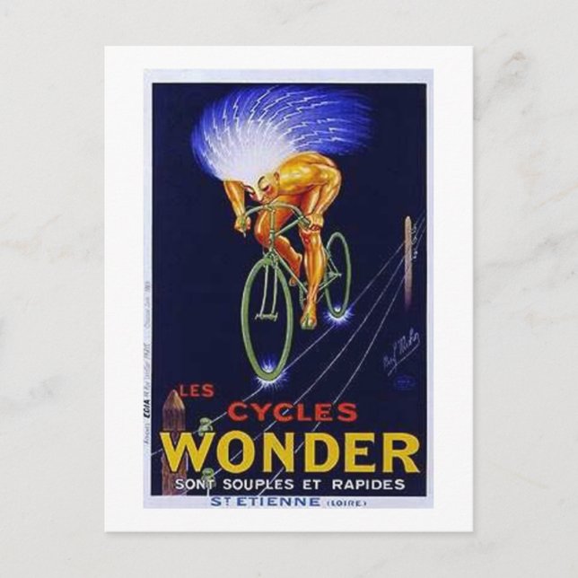 Vintage Cycles Wonder Ad Postcard (Front)