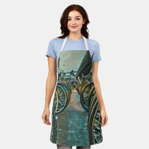 Vintage cycling artwork apron
