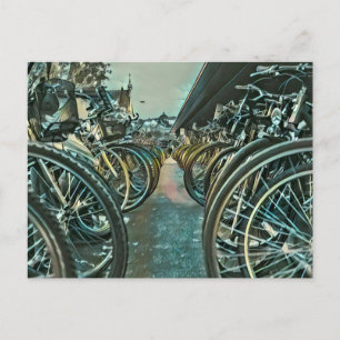 Vintage cycling artwork postcard