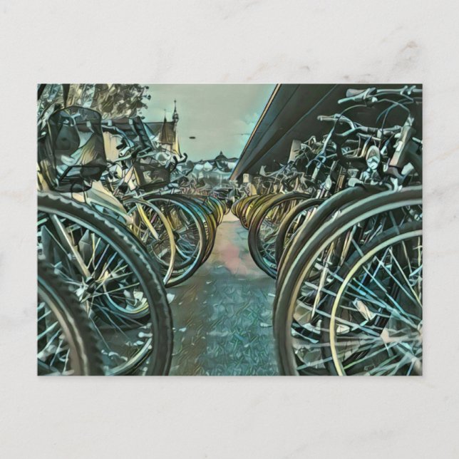 Vintage cycling artwork postcard (Front)