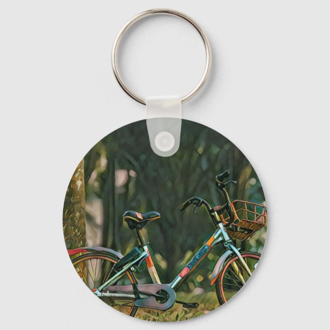 vintage cycling gifts key ring (Front)