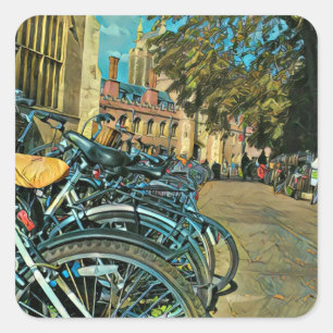 Vintage cycling gifts square sticker