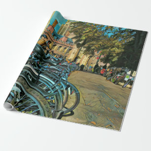 Vintage cycling gifts wrapping paper