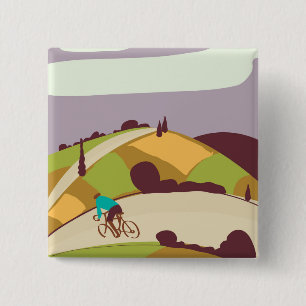 Vintage Cycling Poster 15 Cm Square Badge