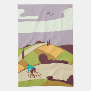 Vintage Cycling Poster Tea Towel