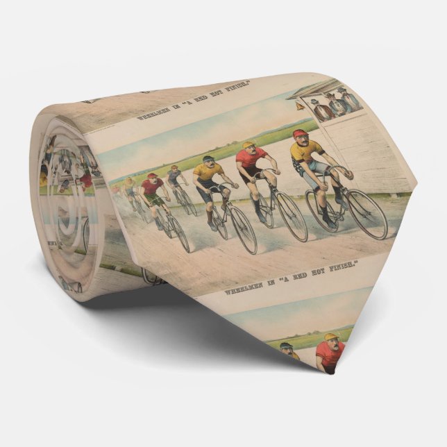 Vintage Cycling Race Illustration (1894) Tie (Rolled)