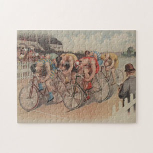 Vintage Cycling Race Illustration (1895) Jigsaw Puzzle