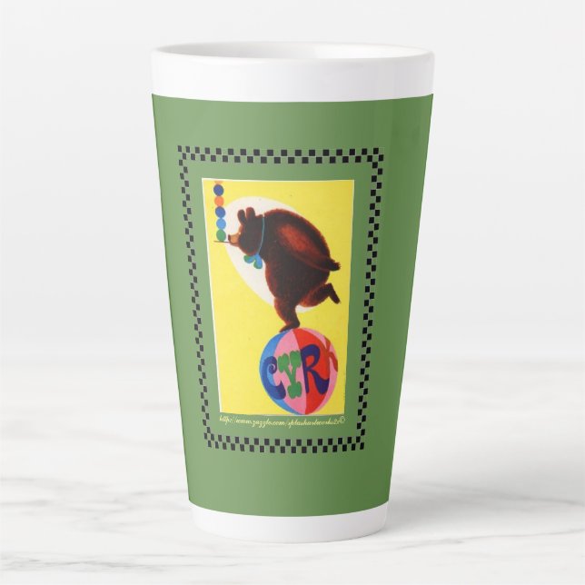 "Vintage Cyrk Poster Bear" Latte Mug (Front)
