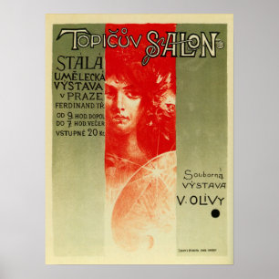 Vintage Czech Art salon expo Prague Poster