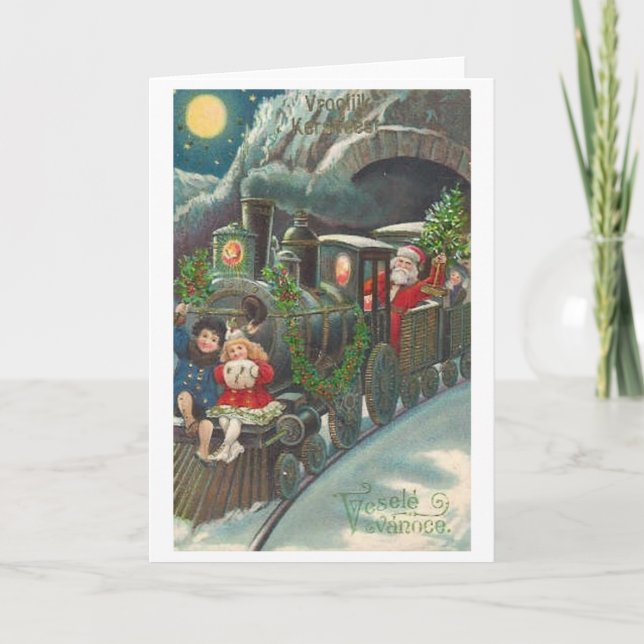 Vintage Czech Christmas Greeting Card (Front)