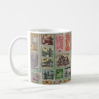 Vintage Czech stamps copyright free Coffee Mug