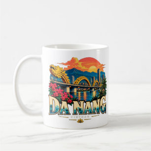 Vintage Da Nang Vietnam Travel Art Landmark Coffee Mug