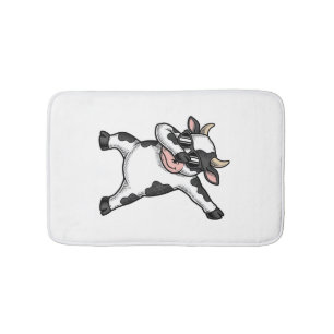 Vintage Dabbing Cow Sunglasses Graphic Shirt_1 Bath Mat