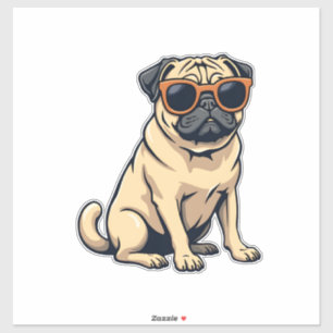 Vintage Dabbing Pug with Sunglasses Funny Dog Vect