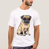 Vintage Dabbing Pug with Sunglasses Funny Dog Vect