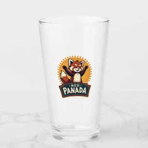 Vintage Dabbing Red Panda Retro Animal Graphic 2 Glass
