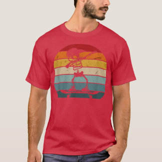Vintage Dabbing Skateboarder Skeleton Skater Skele T-Shirt
