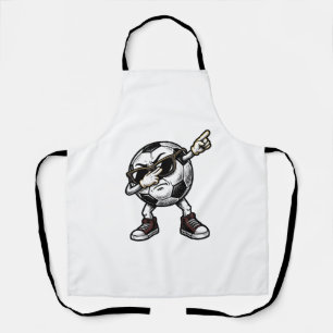 Vintage Dabbing Soccer Ball Shirt Design (2)_1 Apron