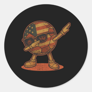 Vintage Dabbing Soccer Ll American Classic Round Sticker