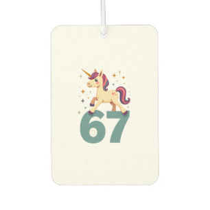 Vintage Dabbing Unicorn 67 Rainbow Birthday Vector Car Air Freshener