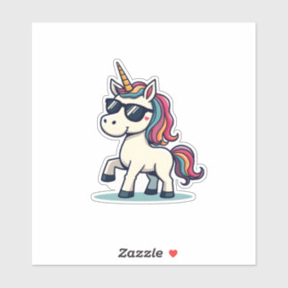 Vintage Dabbing Unicorn Rainbow Cartoon Vector Des