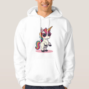 Vintage Dabbing Unicorn Rainbow Cartoon Vector Des Hoodie