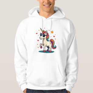 Vintage Dabbing Unicorn Rainbow Sunglasses Retro C Hoodie