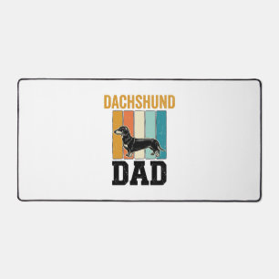 Vintage Dachshund Dad Dog Lover Vector Design_1 Desk Mat