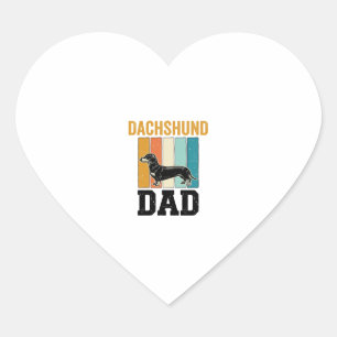 Vintage Dachshund Dad Dog Lover Vector Design_1 Heart Sticker