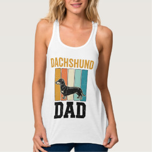 Vintage Dachshund Dad Dog Lover Vector Design_1 Singlet