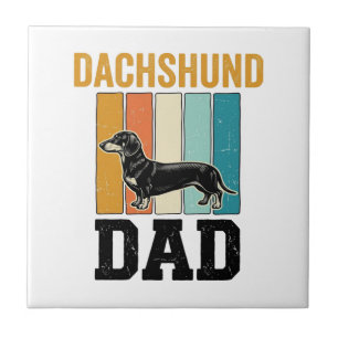 Vintage Dachshund Dad Dog Lover Vector Design_1 Tile