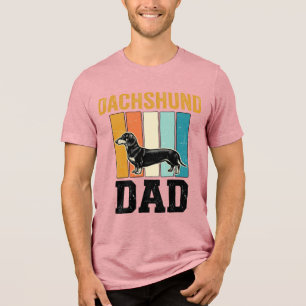 Vintage Dachshund Dad Dog Lover Vector Design_1 Tri-Blend Shirt