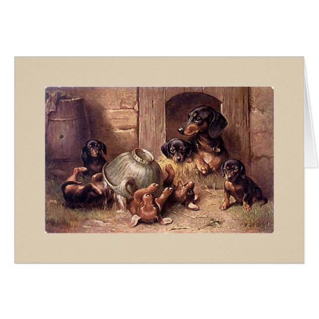 Vintage - Dachshund Family, (Front Horizontal)