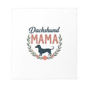 Vintage Dachshund Mama Floral Dog Lover Vector Des Notepad