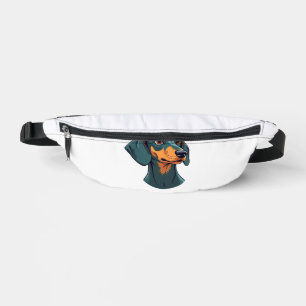 Vintage Dachshund Portrait Art Retro Dog Illustrat Bum Bags