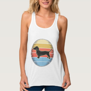 Vintage Dachshund Retro Sunset Dog Shirt Design_1
