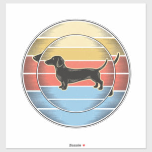 Vintage Dachshund Retro Sunset Dog Shirt Design_1