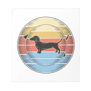 Vintage Dachshund Retro Sunset Dog Shirt Design_1 Notepad