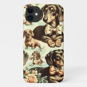 Vintage Dachshund Seamless Painting Case-Mate iPhone Case