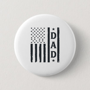 Vintage Dad American Flag Vector Design_1 6 Cm Round Badge