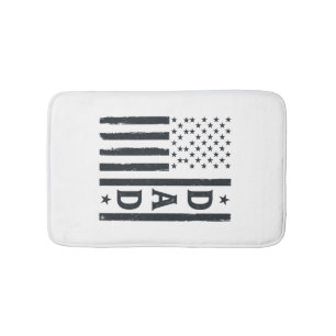 Vintage Dad American Flag Vector Design_1 Bath Mat
