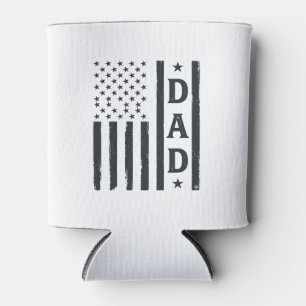 Vintage Dad American Flag Vector Design_1 Can Cooler