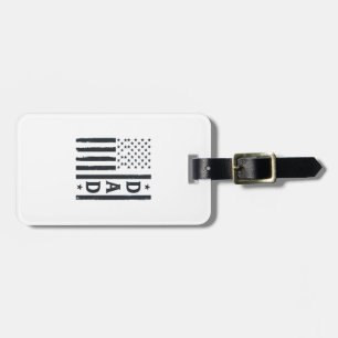 Vintage Dad American Flag Vector Design_1 Luggage Tag