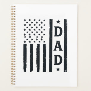 Vintage Dad American Flag Vector Design_1 Planner