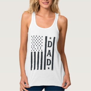 Vintage Dad American Flag Vector Design_1 Singlet