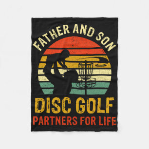 Vintage Dad And Son Disc Golf Partners For Life Fa Fleece Blanket
