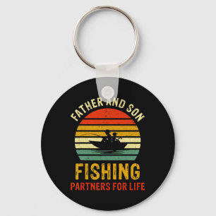 Vintage Dad And Son Fishing Partners For Life Fath Key Ring