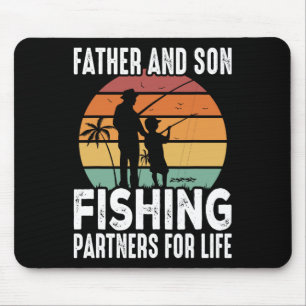 Vintage Dad And Son Fishing Partners For Life Fath Mouse Pad