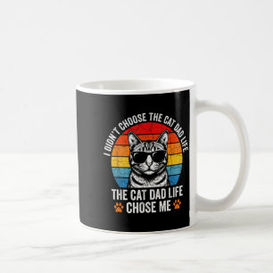 Vintage Dad Cat Life Chose Funny Retro Sunset Coffee Mug