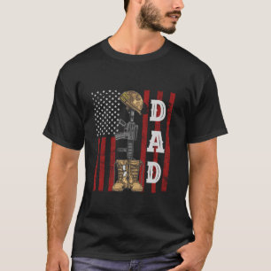 Vintage Dad Costume Veteran Soldier Proud American T-Shirt